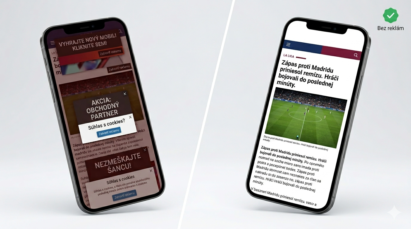 Web bez reklám - čisté čítanie